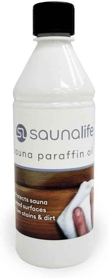 SaunaLife Sauna Paraffin Oil, Odorless Sauna Wood Oil, 500ml (16.9 oz)