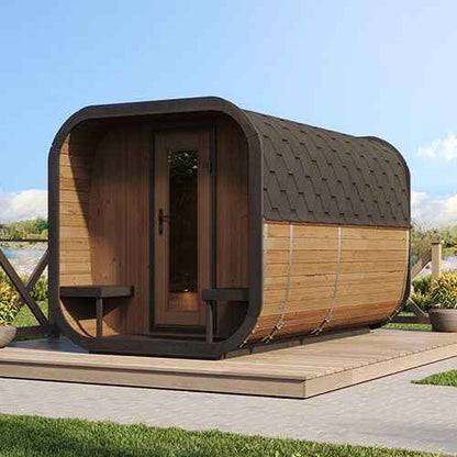 SaunaLife Model CL12GCP Cube-Series Outdoor Home Sauna Suite Kit, Up to 8 Persons