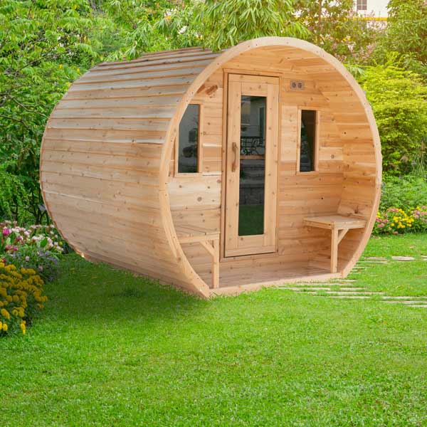 Canadian Timber Elation 4 Person Outdoor Sauna with Porch — view 3