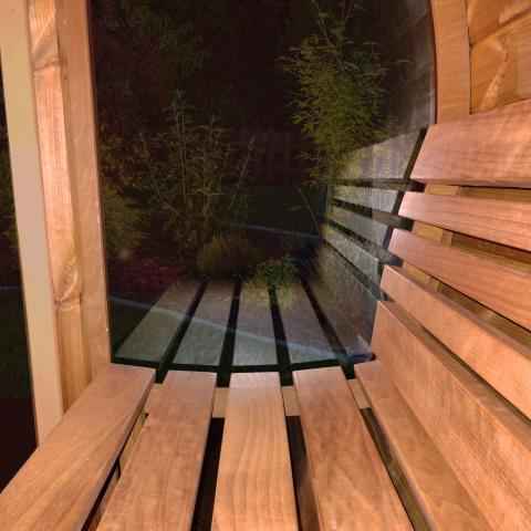 SaunaLife Ergo-series Model E7G - 4 Person Sauna Barrel with Glass Front