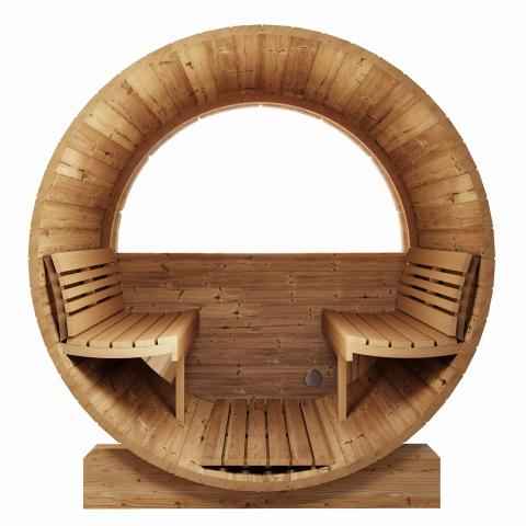 SaunaLife Ergo-series Model E7W - 4 Person Sauna Barrel with rear Window
