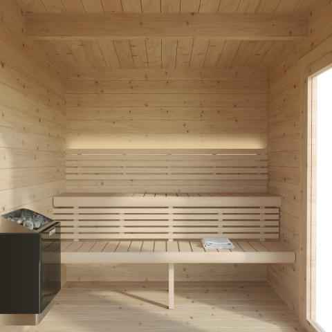 SaunaLife Garden-Series Model G4 Outdoor Home Sauna Kit - 6 Person Sauna