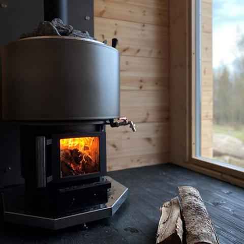 Narvi Luosto VS Wood-Burning Sauna Stove, Watertank, 16kW