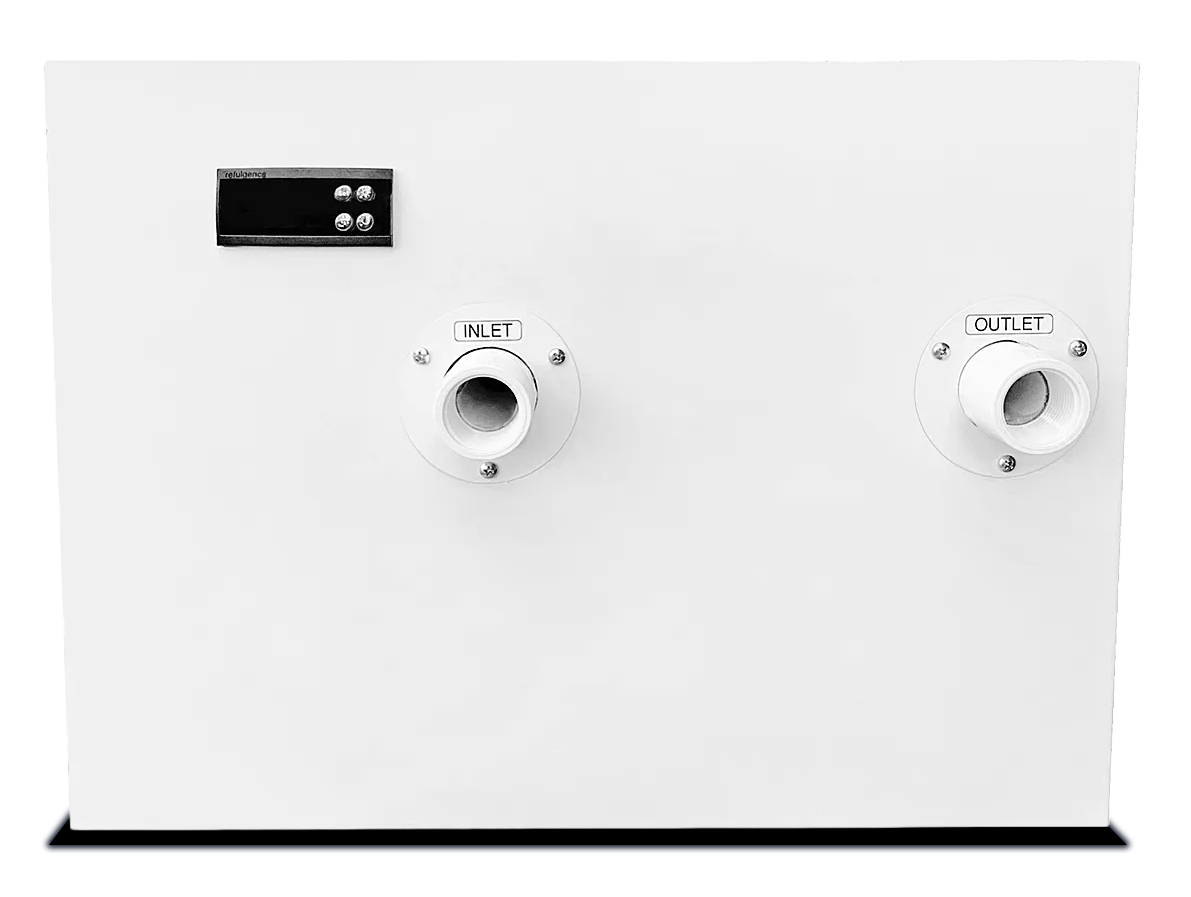 1 HP HE water chiller rear connections