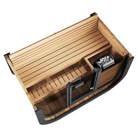 SaunaLife Model CL4G Cube-Series - 3 Person Sauna with glass front
