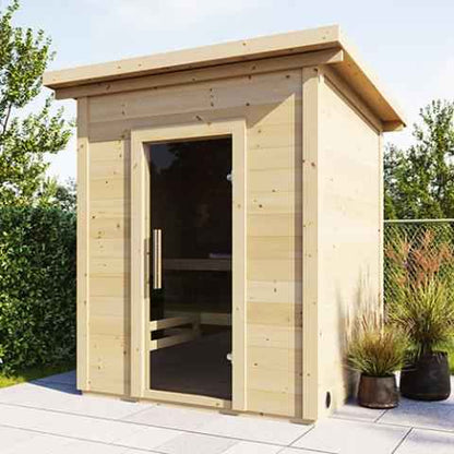 SaunaLife Garden-series Model G2 - Outdoor Home Sauna DIY Kit w/LED Light System - Up to 4 Persons