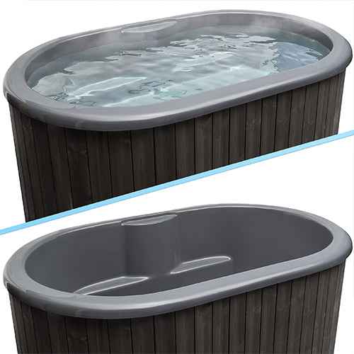 SaunaLife Model S2BC Package 2-Person Immersion Tub and Combination Water Chiller/Heater, Black