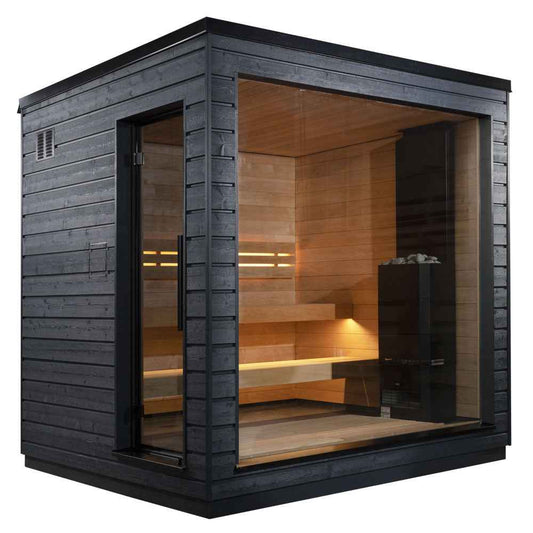 SaunaLife Garden-series Model G6 Pre-Assembled Outdoor Home Sauna - 5 Person Sauna