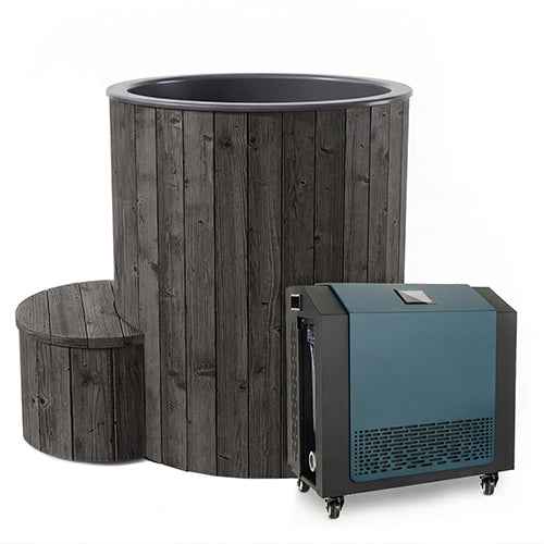 SaunaLife Model S1BC Package 1-Person Immersion Tub and Combination Water Chiller/Heater, Black