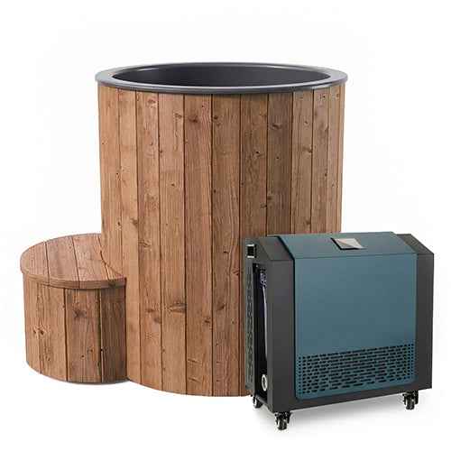 SaunaLife Model S1NC Package 1-Person Immersion Tub and Combination Water Chiller/Heater, Natural
