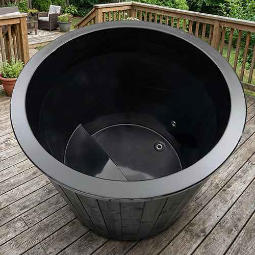 SaunaLife Model S1BC Package 1-Person Immersion Tub and Combination Water Chiller/Heater, Black