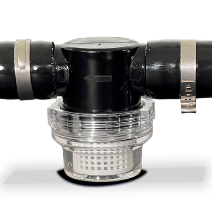 Inline strainer included with the barrel chiller package