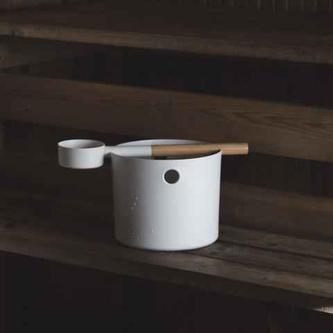 KOLO Bucket and Ladle - Sauna Bucket and Ladle Set, Bamboo/Aluminum, 1Gal