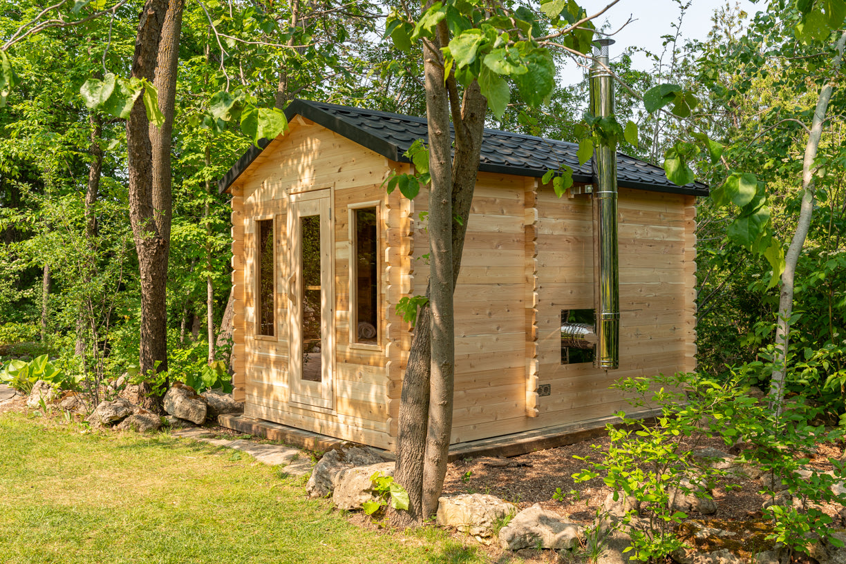 Canadian Timber Georgian 4 Person Cabin Sauna with Change Room — view 3