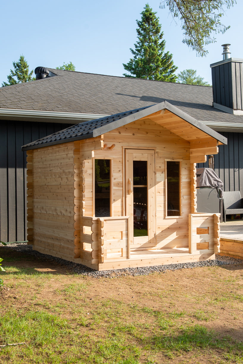Canadian Timber Georgian 4 Person Cabin Sauna with Porch — view 2