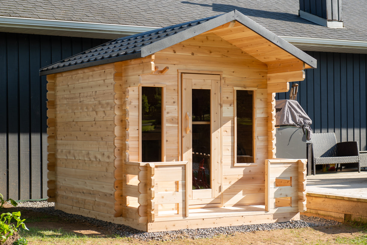 Canadian Timber Georgian 4 Person Cabin Sauna with Porch — view 3