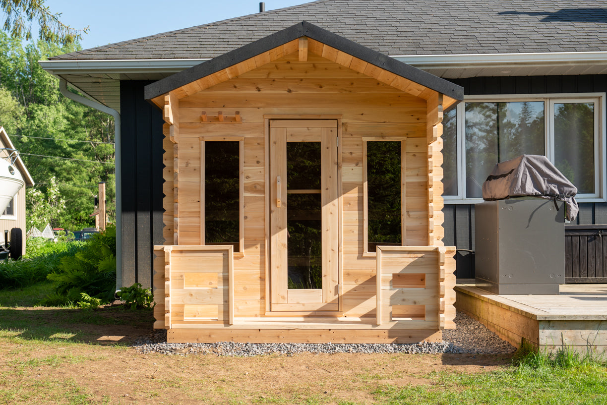 Canadian Timber Georgian 4 Person Cabin Sauna with Porch — view 4