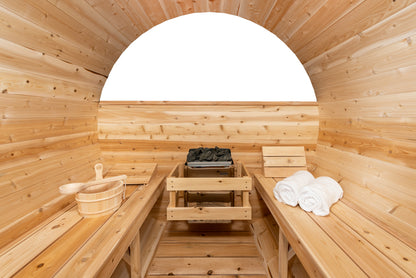 Canadian Timber Serenity MP 4-6 Person Barrel Sauna with Porch — view 5