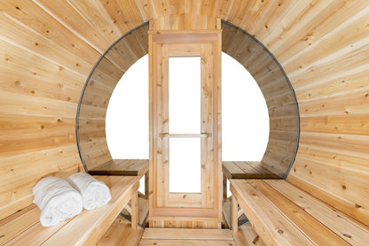 Canadian Timber Serenity MP 4-6 Person Barrel Sauna with Porch — view 7