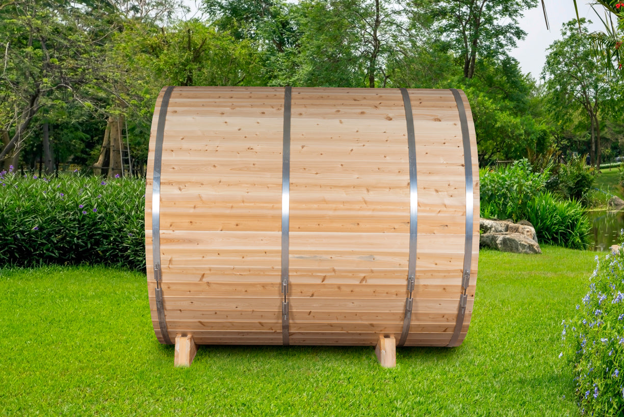 Canadian Timber Serenity MP 4-6 Person Barrel Sauna with Porch — view 9