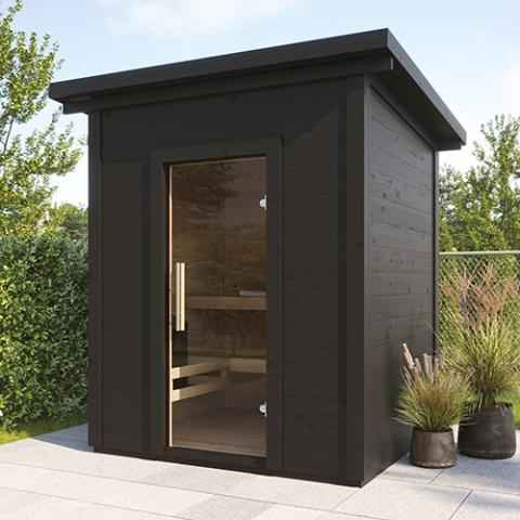 SaunaLife Garden-series Model G2 - Outdoor Home Sauna DIY Kit w/LED Light System - Up to 4 Persons
