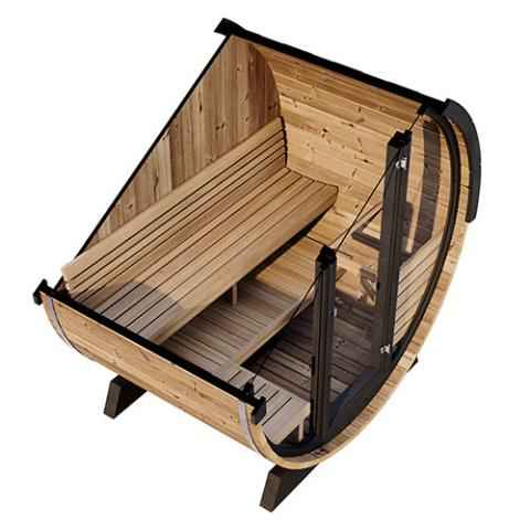 SaunaLife Ergo Elegance-series Model EE6G - 4 Person Sauna Barrel with glass front