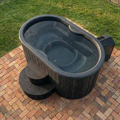 SaunaLife Model S2BC Package 2-Person Immersion Tub and Combination Water Chiller/Heater, Black