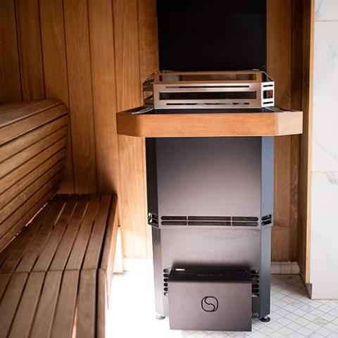 Saunum AIR L 10 - Air Series, 9.8kW Sauna Heater w/Climate Equalizer, Black